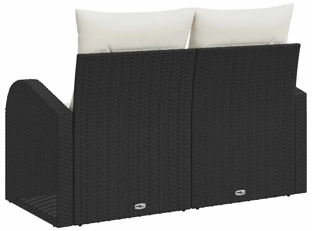 vidaXL Καναπές Κήπου με μαξιλάρι Μαύρο 124 x 62 x 69cm συνθετικό ρατάν
