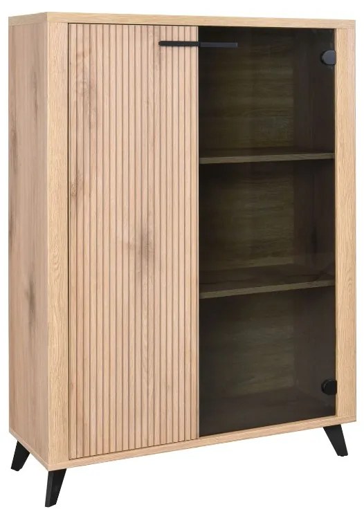 MATIS Βιτρίνα χαμηλή MALAGA κανέλα 90,5x35x129 MATIS870483