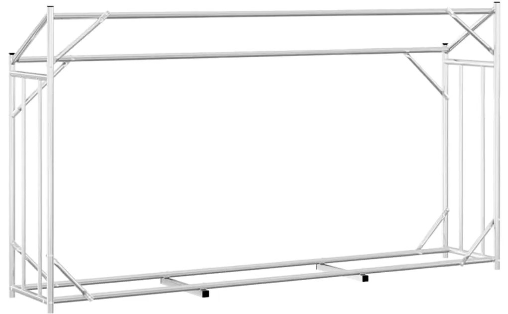 vidaxL Ράφι για καυσόξυλα με κάλυμμα βροχής 200,5x41x110,5 εκ.