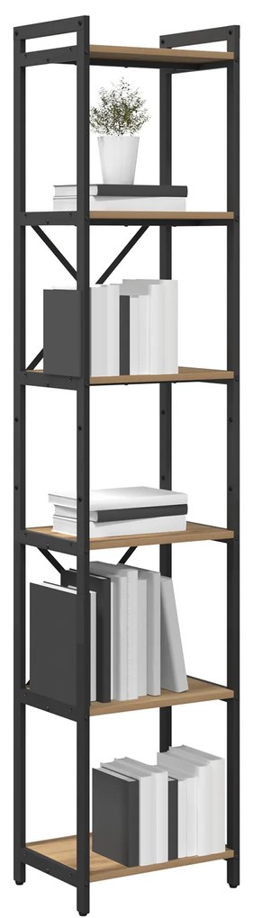 vidaXL Βιβλιοθήκη artisan δρυς 40 x 30 x 188 εκ Επεξεργασμένο ξύλο
