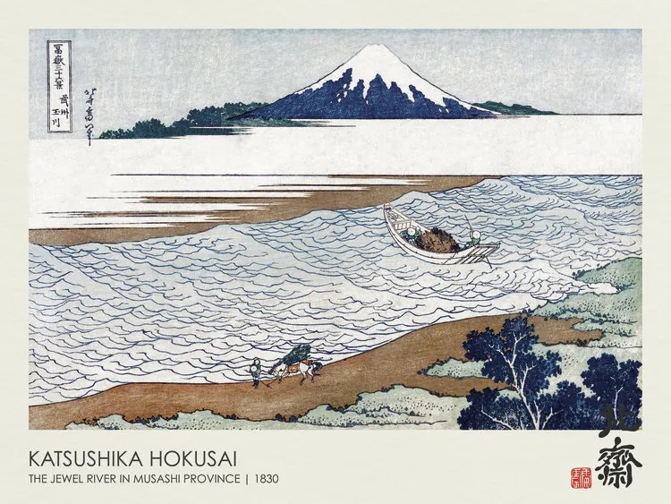 Αναπαραγωγή The Jewel River in Musashi Province (1830), Katsushika Hokusai