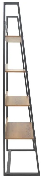 Βιβλιοθήκη Ryder καρυδί-μαύρο 75x36x185εκ 78x36x185 εκ.
