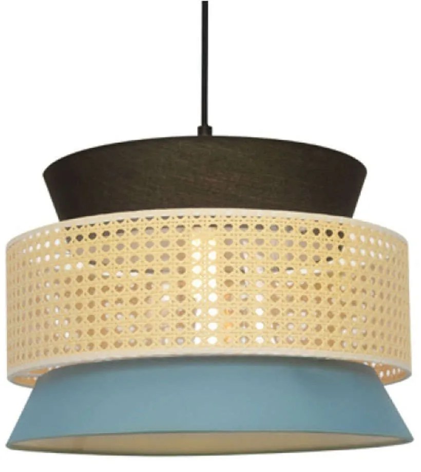 Φωτιστικό Οροφής Nisyros TF20841P 1xΕ27 Φ40cm 150cm Black-Veraman Aca Rattan,Fabric