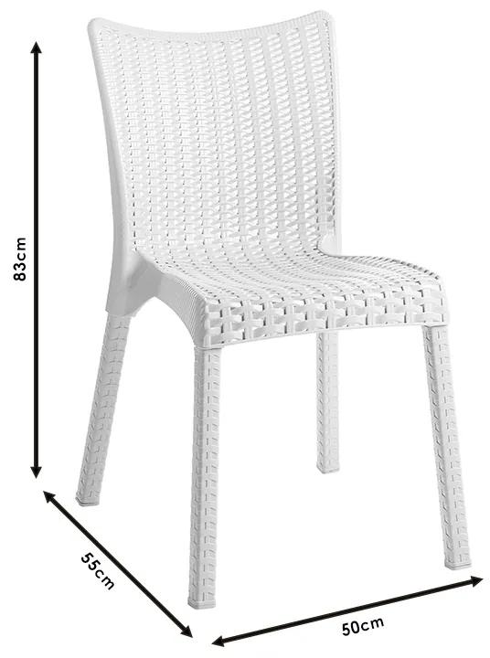 Καρέκλα Confident pakoworld PP λευκό - Πολυπροπυλένιο - 253-000040