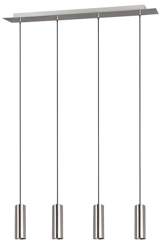 Φωτιστικό Οροφής-Ράγα Marley 75x150x9cm Nickel Mat 312400407 Trio Lighting Metal
