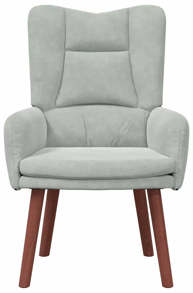 vidaXL Χαλαρωτική Πολυθρόνα Ανοιχτό γκρι 63 x 67 x 94 εκ. Βελούδο