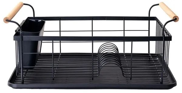Estia Πιατοθήκη Bamboo Essentials Μεταλλική Με Λαβές 44x32x20cm Μαύρη 01-12885