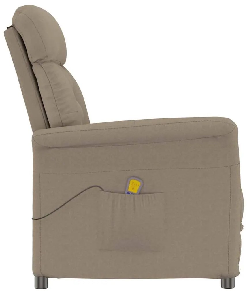 vidaXL Καρέκλα μασάζ με μαξιλάρι Taupe 70.5 x 96.5 x 95 cm ύφασμα