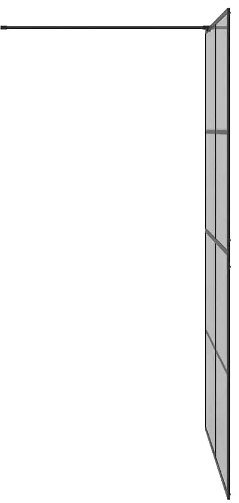 vidaXL Τοίχος Ντους Walk-in Μαύρο 115 x 195 cm σκληρυμένο γυαλί