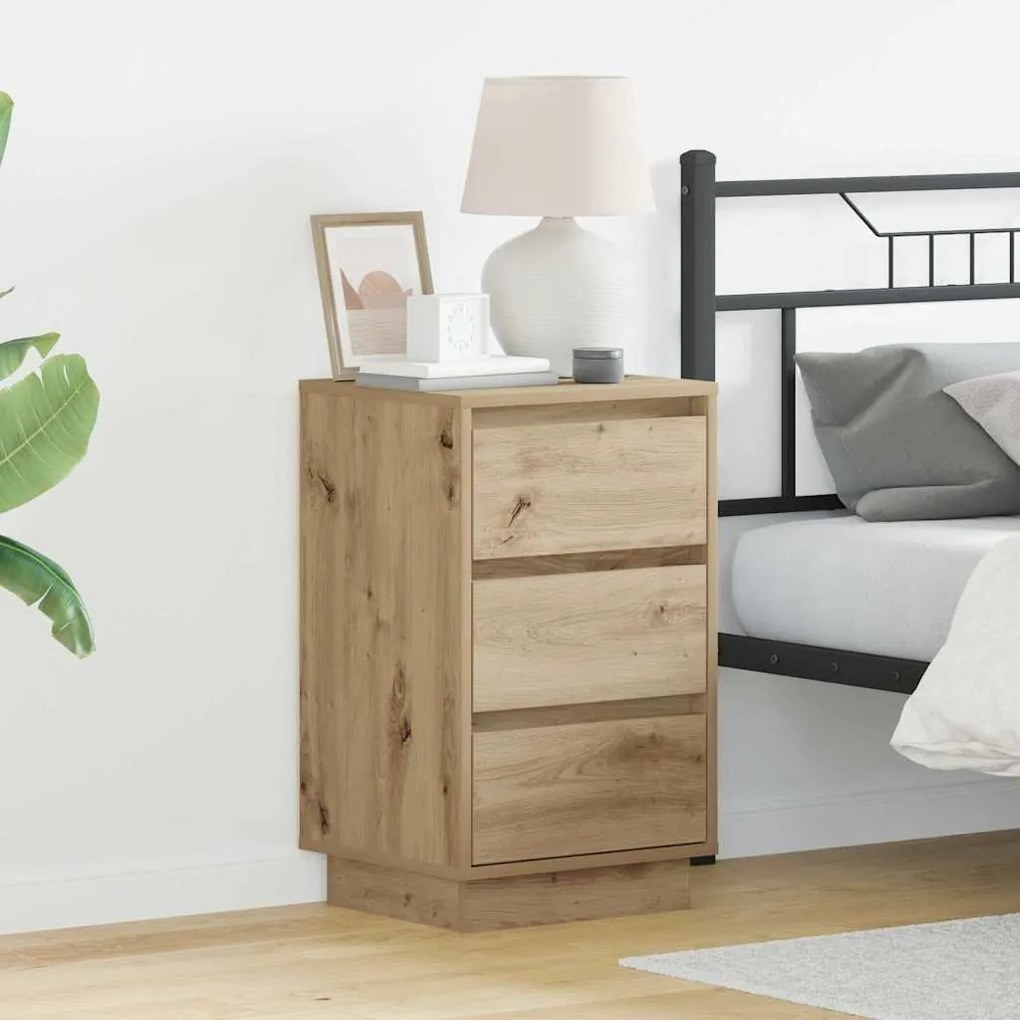 vidaXL Κομοδίνο με artisan δρυς 39 x 34.5 x 65 εκ. Επεξεργασμένο ξύλο