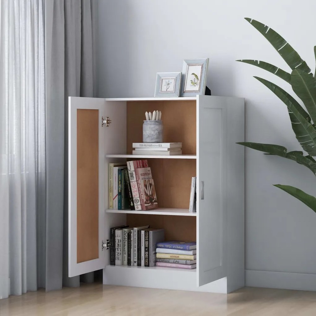 Βιβλιοθήκη Λευκή 82,5 x 30,5 x 115 εκ. Επεξ. Ξύλο - Λευκό