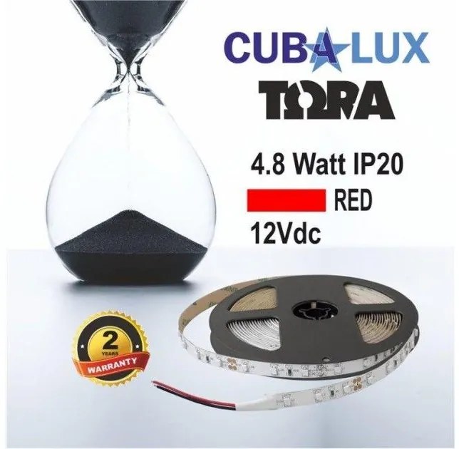 Ταινία LED 14,4W IP20 12V σε 4 χρώματα 5M TORA Cubalux 500029 Κόκκινο