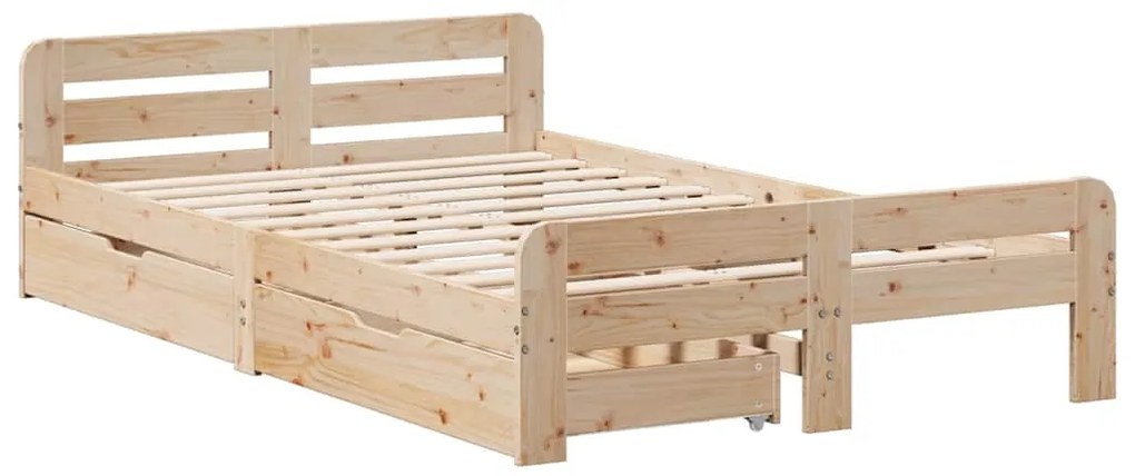 vidaXL Σκελετός Κρεβατιού Χωρίς Στρώμα 120x190 εκ Μασίφ Ξύλο Πεύκου