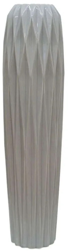 Βάζο Ρόμβοι 15-00-19805-75 Φ20x76cm Light Grey Marhome Ceramic