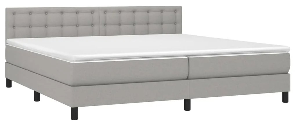 ΚΡΕΒΑΤΙ BOXSPRING ΜΕ ΣΤΡΩΜΑ ΑΝΟΙΧΤΟ ΓΚΡΙ 200X200 ΕΚ. ΥΦΑΣΜΑΤΙΝΟ 3140401