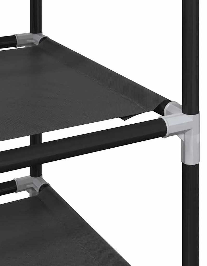 Ράφι παπουτσιών 10 επιπέδων μαύρο 33x33x174 cm - Μαύρο
