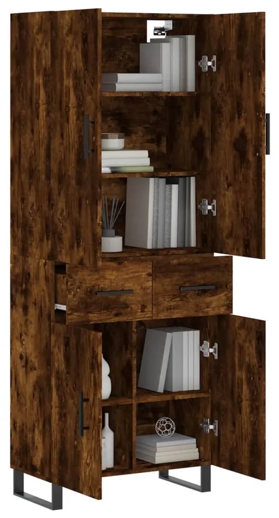 vidaXL Ντουλάπι Καπνιστή Δρυς 69,5x34x180 εκ. από Επεξεργασμένο Ξύλο