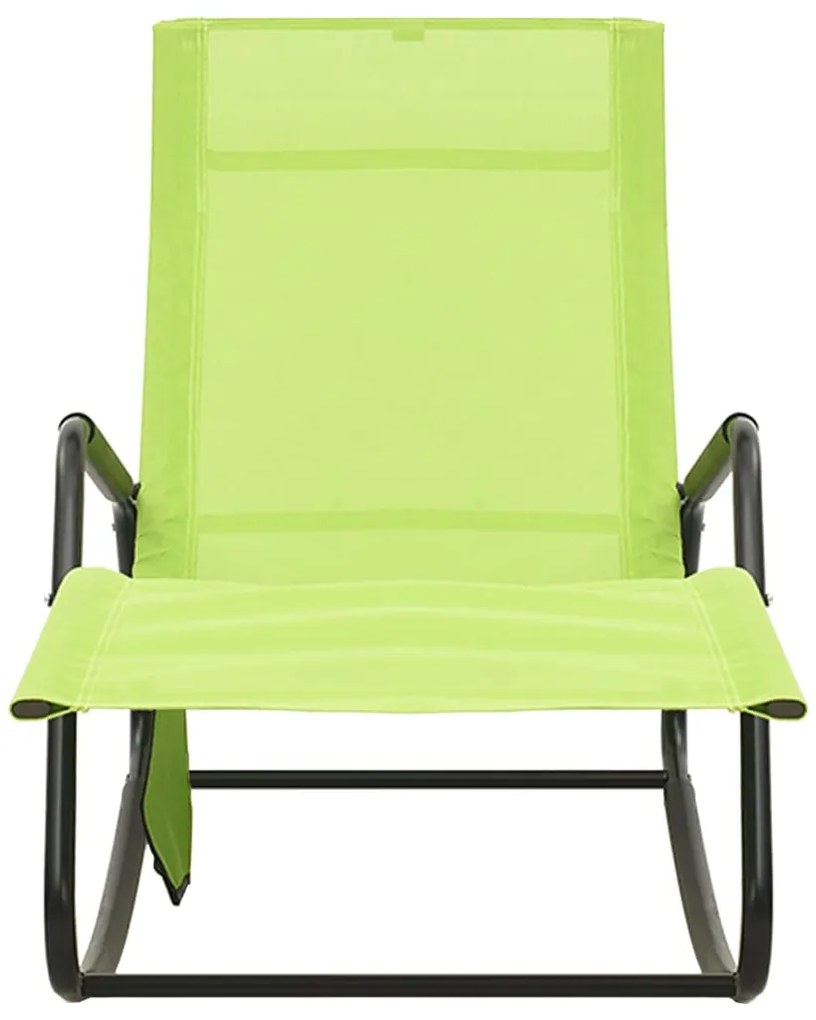 vidaXL Ξαπλώστρα Πράσινη από Ατσάλι και Textilene