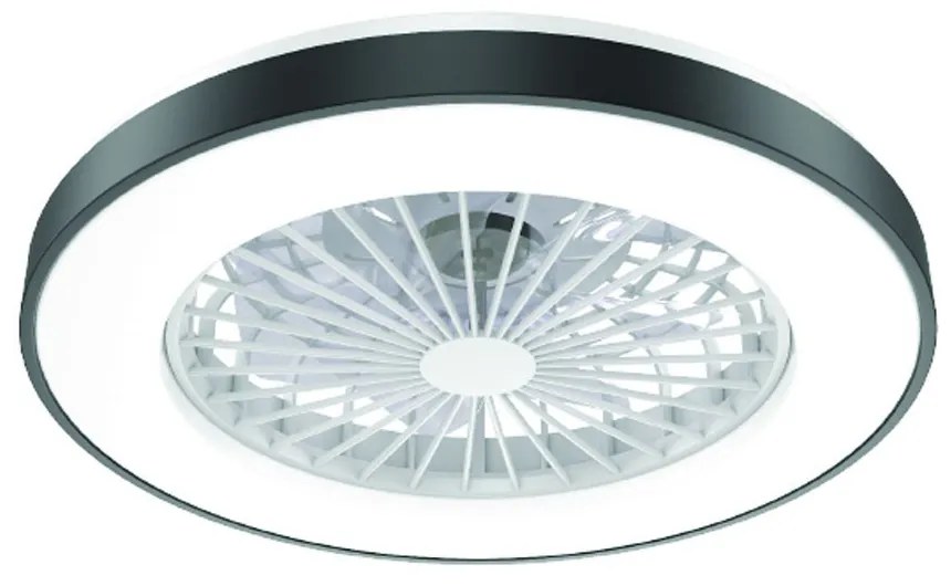 Ανεμιστήρας Οροφής FANOKBL10G Dimmable Με Φως Και Τηλεχειριστήριο DC22W D50cm Black Aca Διάμετρος 50cm