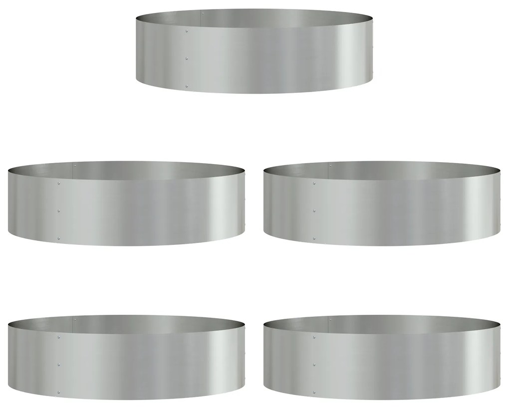 vidaXL Ζαρντινιέρες κήπου 5 pcs Ασημί 80 x 80 x 20 cm