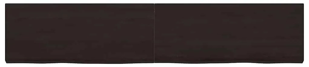 vidaXL Ράφι Τοίχου Σκούρο Καφέ 200x40x(2-6) εκ. Επεξ. Μασίφ Ξύλο Δρυός