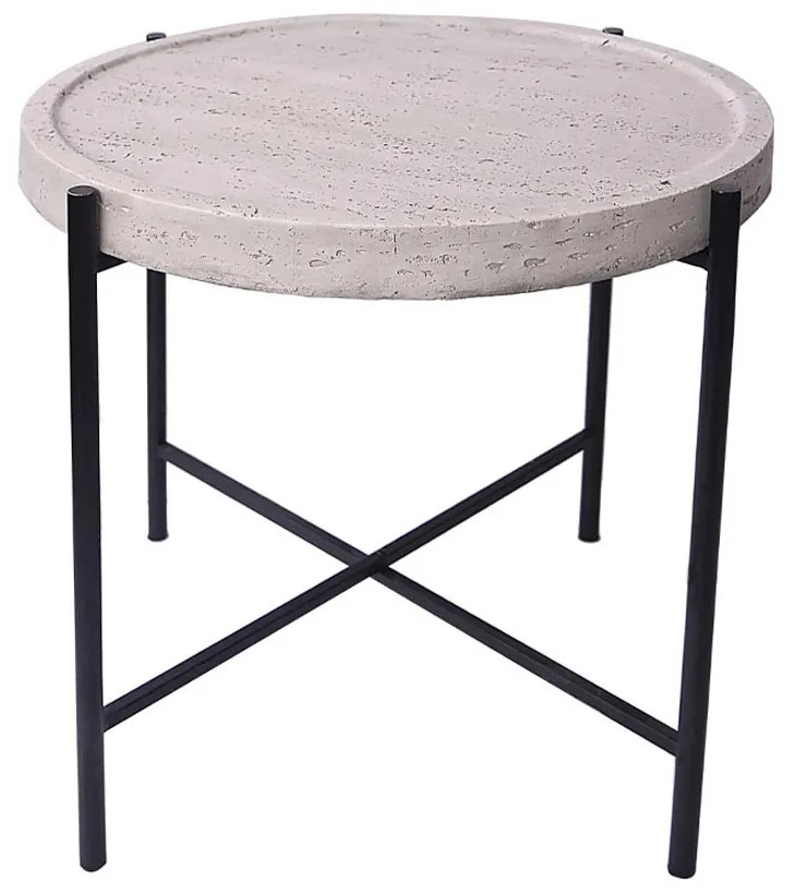 Liberta TERRAZO SIDE TABLE OFF WHITE ΜΑΥΡΟ 63,5x63,5xH56,5cm 63,5x63,5xH56,5cm 04-1189