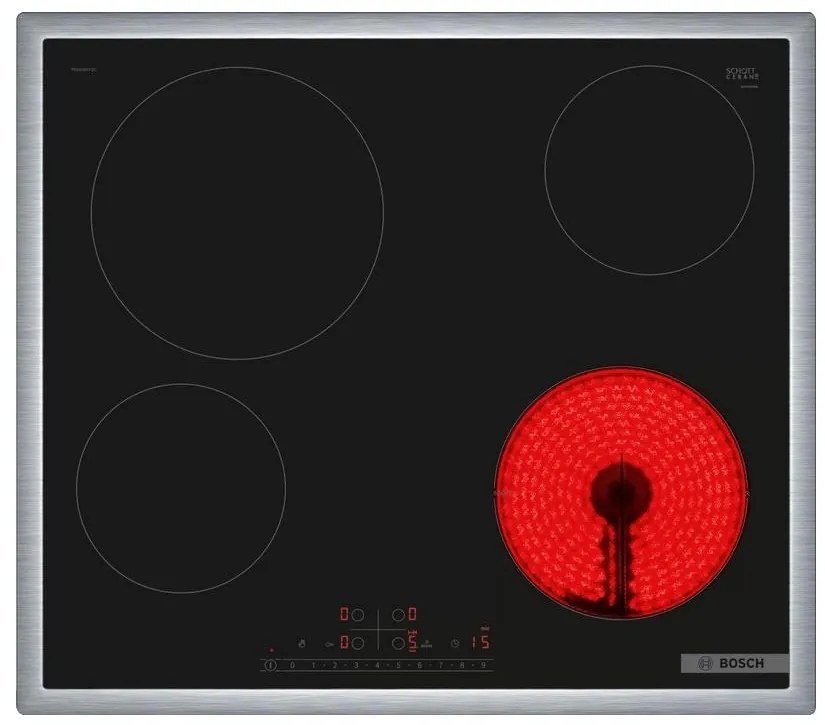Bosch PKE645FP2E Εστία Αυτόνομη Κεραμική Inox 59 x 52