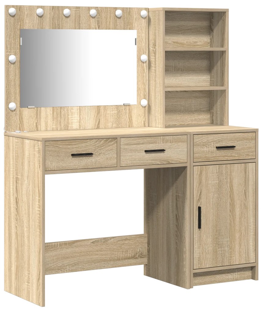 vidaXL Σετ από Dressing Table 2 Τεμαχίων με LED σε Σομόνα Δρυς