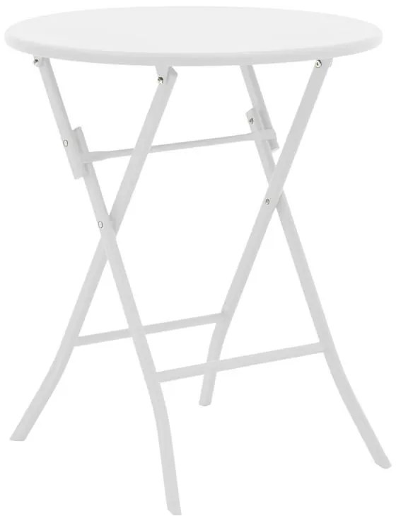 Σετ κήπου Τραπεζαρία Albero - Obbi σετ 3 τεμ. πτυσσόμενο μέταλλο λευκό Φ60x70 εκ. 60x60x70 εκ.