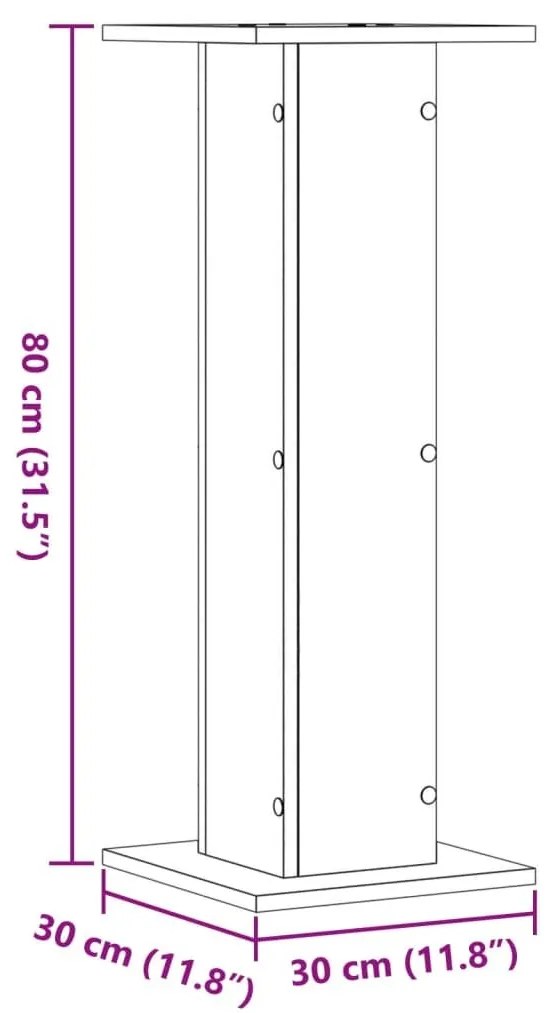 Βάσεις Ηχείων 2 Τεμ. Γκρι Sonoma 30x30x80εκ. Επεξεργασμένο Ξύλο - Γκρι