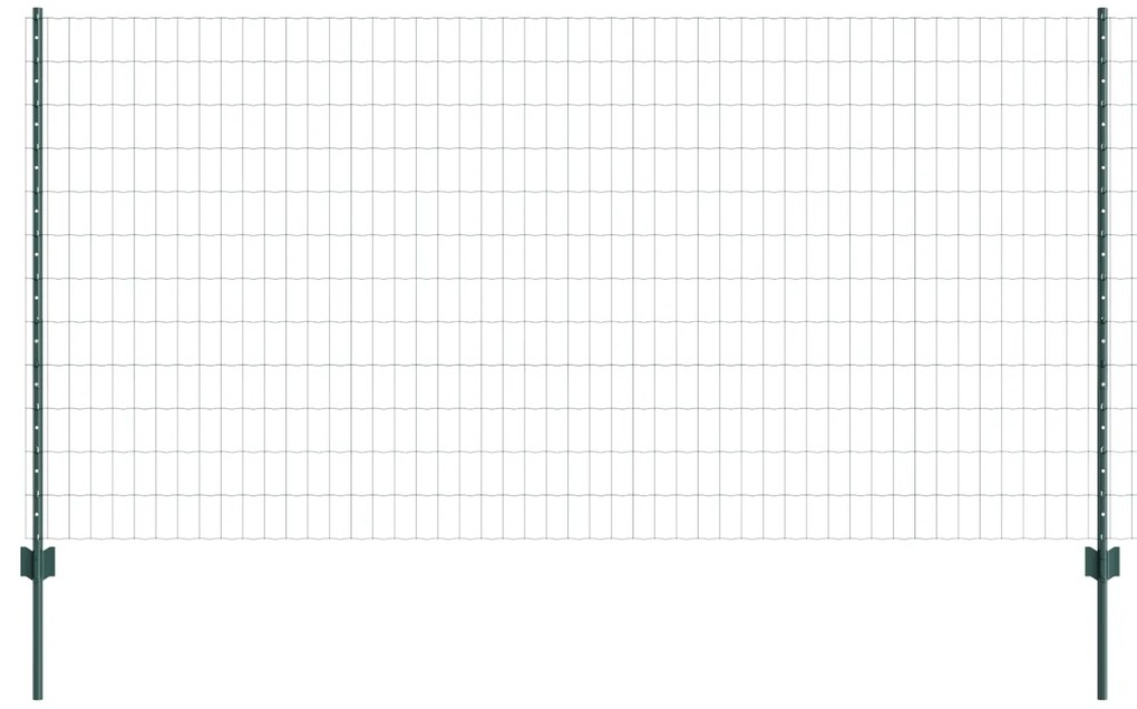 vidaXL Φράχτης  Euro με 5 U Posts Πράσινος 1.2x10 μ Χάλυβας