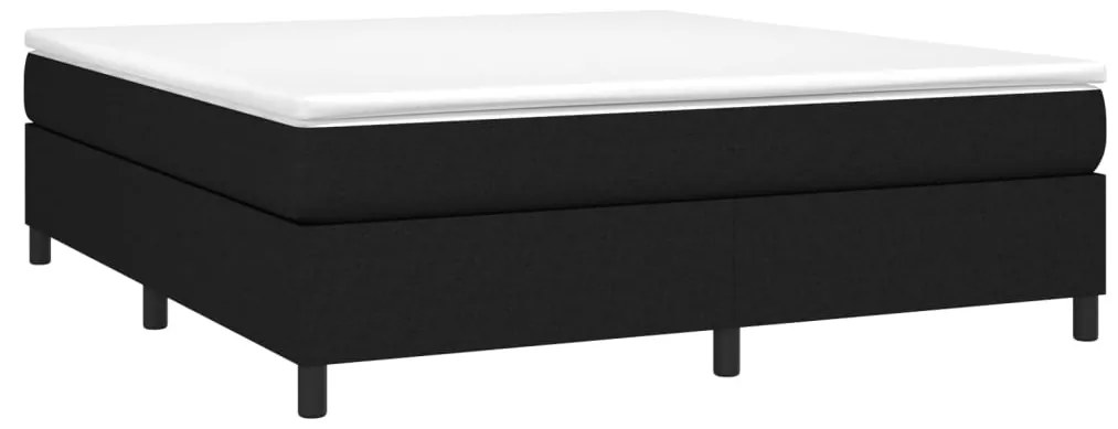 vidaXL Κρεβάτι Boxspring με Στρώμα Μαύρο 160x200 εκ. Υφασμάτινο