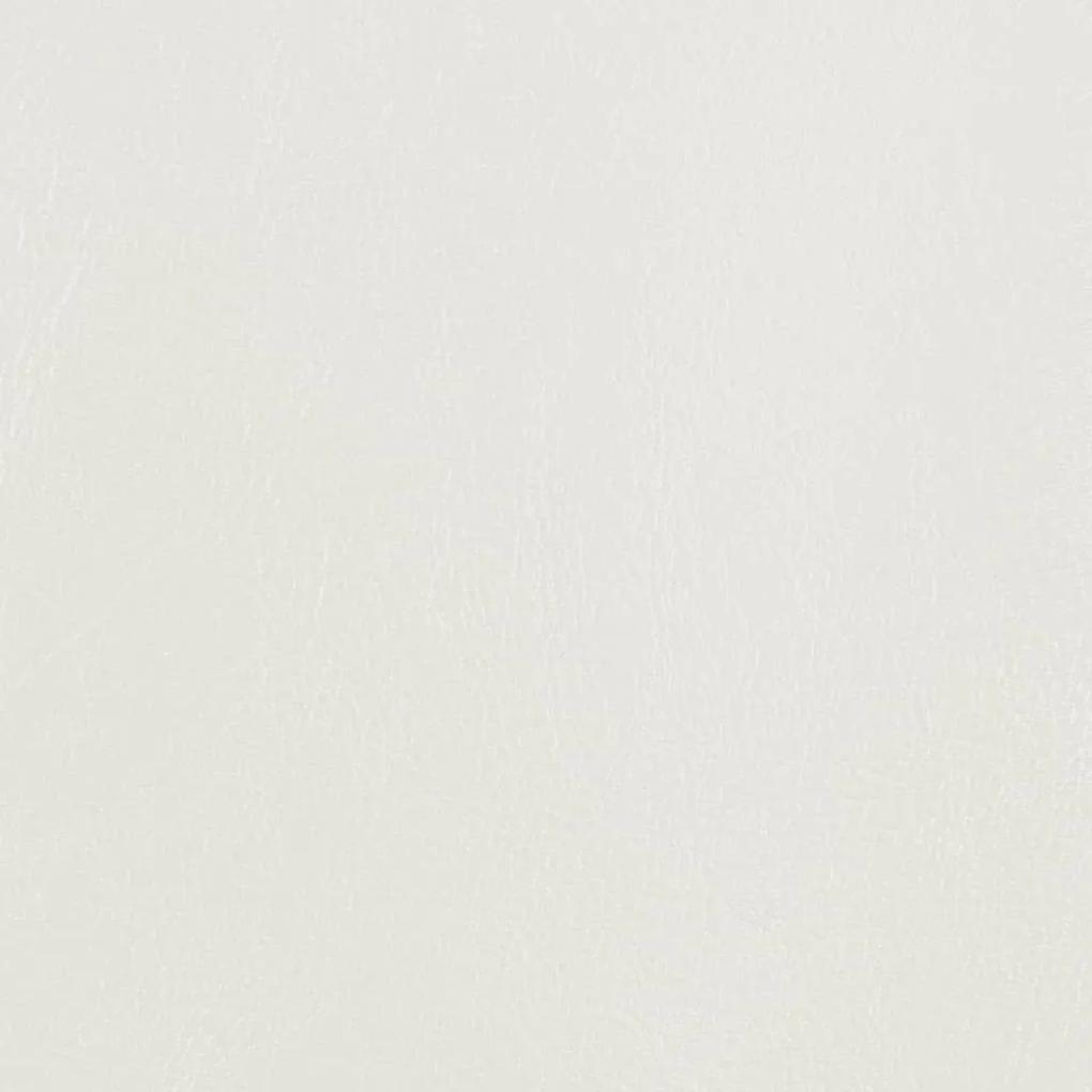 Πολυθρόνα Μπάρελ με Υποπόδιο Λευκή από Συνθετικό Δέρμα - Λευκό