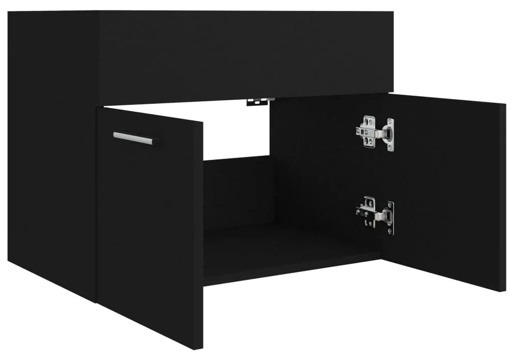 vidaXL Ντουλάπι Νιπτήρα Μαύρο 60x38,5x46 εκ. από Επεξεργασμένο Ξύλο