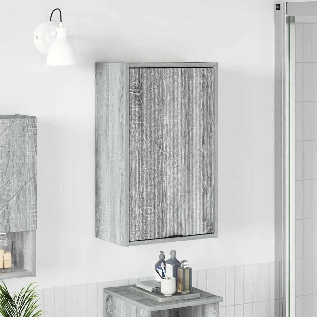 vidaXL Ντουλάπι Μπάνιου Επιτοίχιο Γκρι sonoma 39 x 23.5 x 65 εκ.