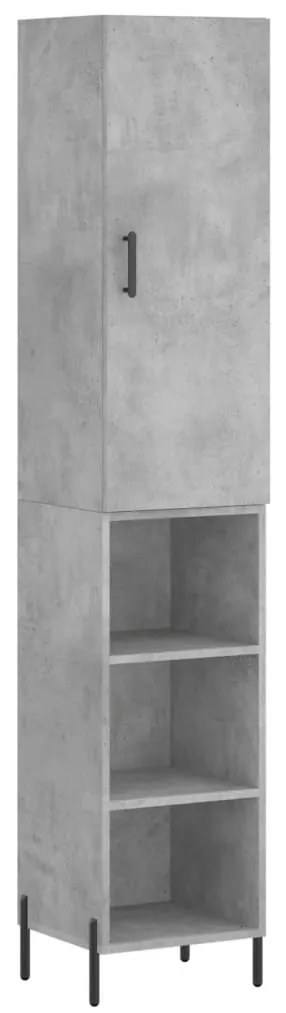 vidaXL Ντουλάπι Γκρι Σκυροδέματος 34,5x34x180 εκ. Επεξεργασμένο Ξύλο