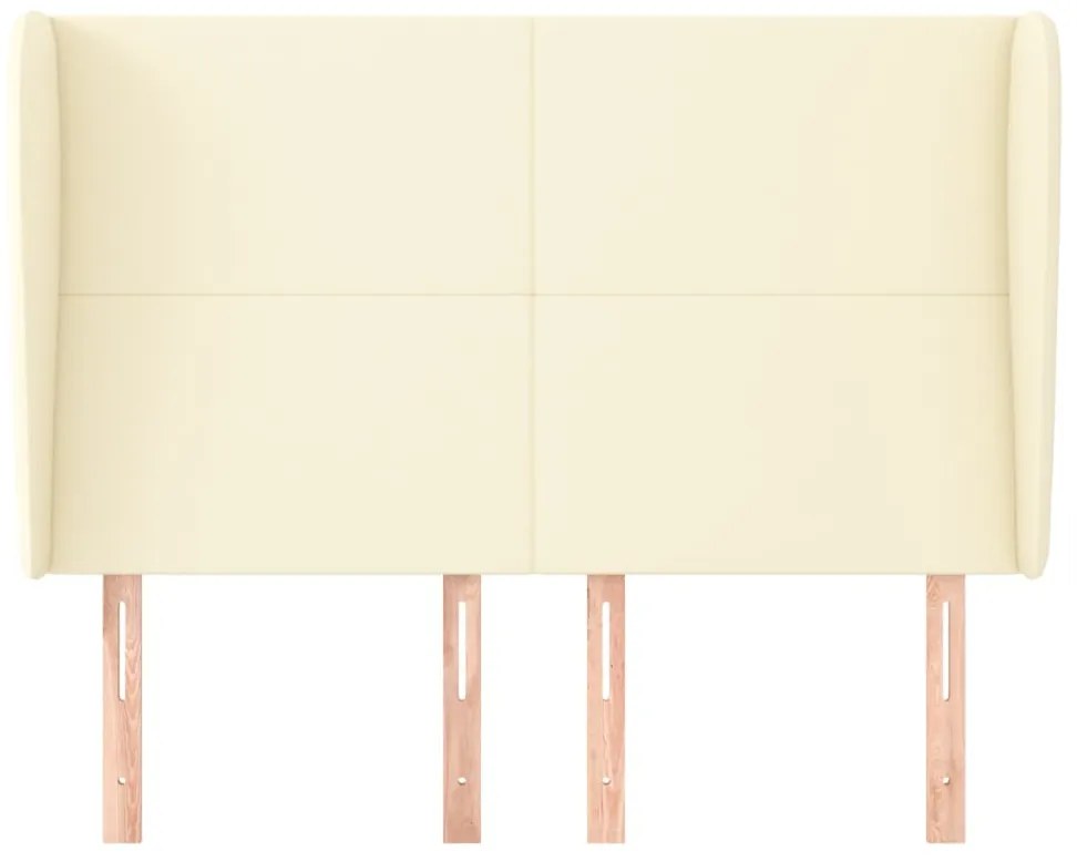 vidaXL Κεφαλάρι με Πτερύγια Κρεμ 147x23x118/128 εκ. Συνθετικό Δέρμα