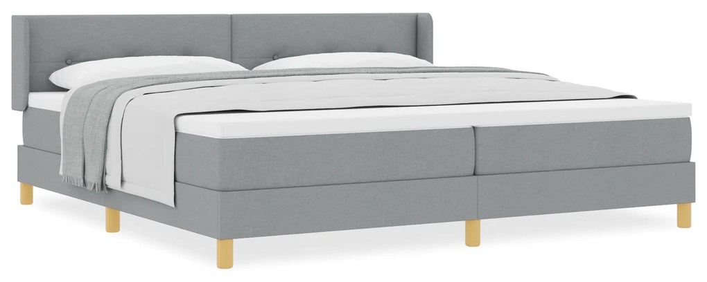 vidaXL Κρεβάτι Box Spring με Στρώμα σε Ανοιχτό Γκρι - 200 x 200 εκ. Υλικό