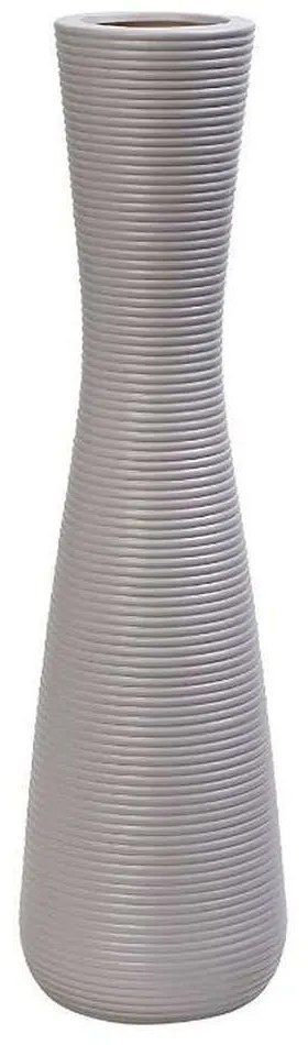 Βάζο Κεραμικό Ραβδωτό MIG110 11x11x38,5cm Light Grey Espiel Ceramic