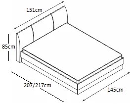 Κρεβάτι ξύλινο με δερμάτινη/ύφασμα FAVORITE 140x190 DIOMMI 45-026