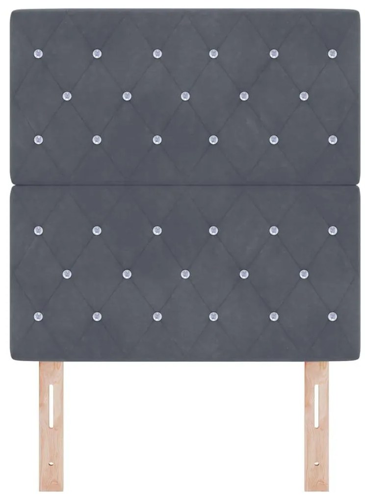 vidaXL Κεφαλάρι με κεφαλάρι Σκούρο Γκρι 80 cm Τεχνητό Δέρμα