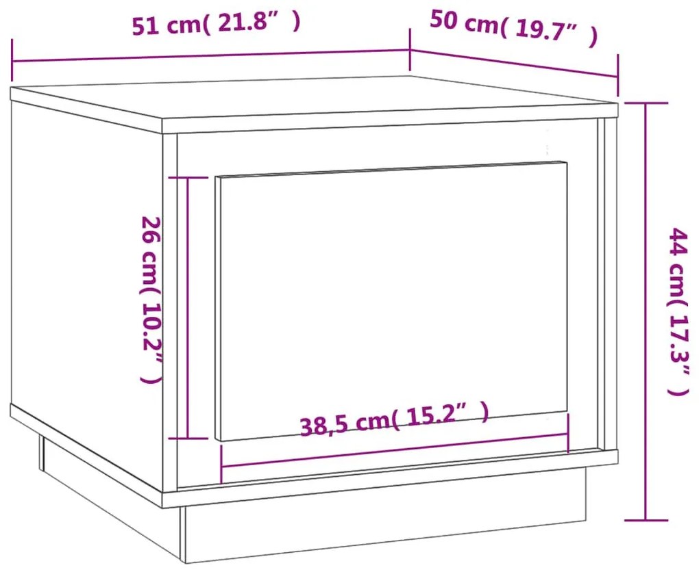 Τραπεζάκι Σαλονιού Καφέ Δρυς 51x50x44 εκ. Επεξεργασμ. Ξύλο - Καφέ