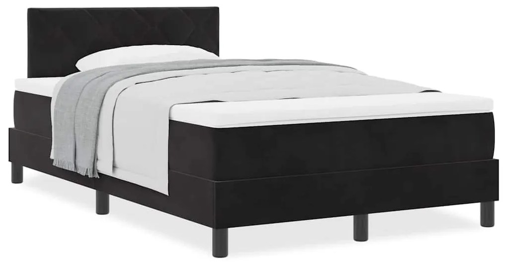 vidaXL Κρεβάτι με Ελατήρια και Στρώμα Μαύρο 120 x 190 cm ύφασμα