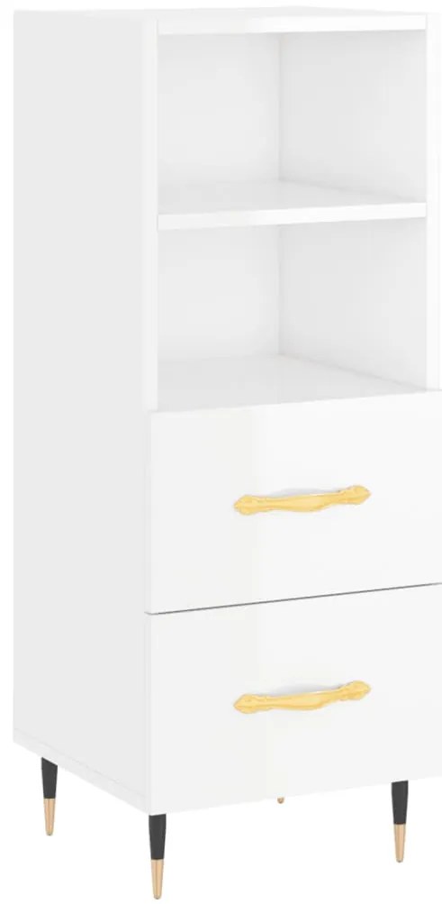 vidaXL Ντουλάπι Γυαλιστερό Λευκό 34,5x34x90 εκ. Επεξεργασμένο Ξύλο