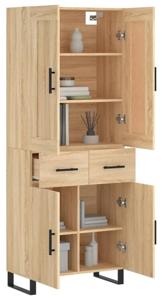 vidaXL Ντουλάπι Sonoma δρυς 69,5 x 34 x 180 εκ. από Επεξεργασμένο Ξύλο