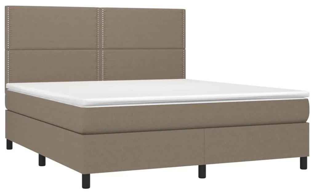 vidaXL Κρεβάτι Boxspring με Στρώμα Taupe 180x200 εκ. Υφασμάτινο