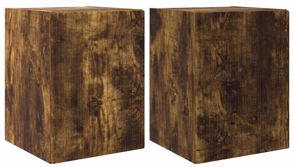 vidaXL Ντουλάπι Τηλεόρασης Τοίχου 2 pcs Καπνιστό Δρύς 30 x 31 x 40 εκ.