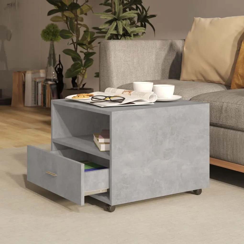 vidaXL Τραπεζάκι Σαλονιού Γκρι Σκυρ. 55x55x40 εκ. Επεξεργασμένο Ξύλο