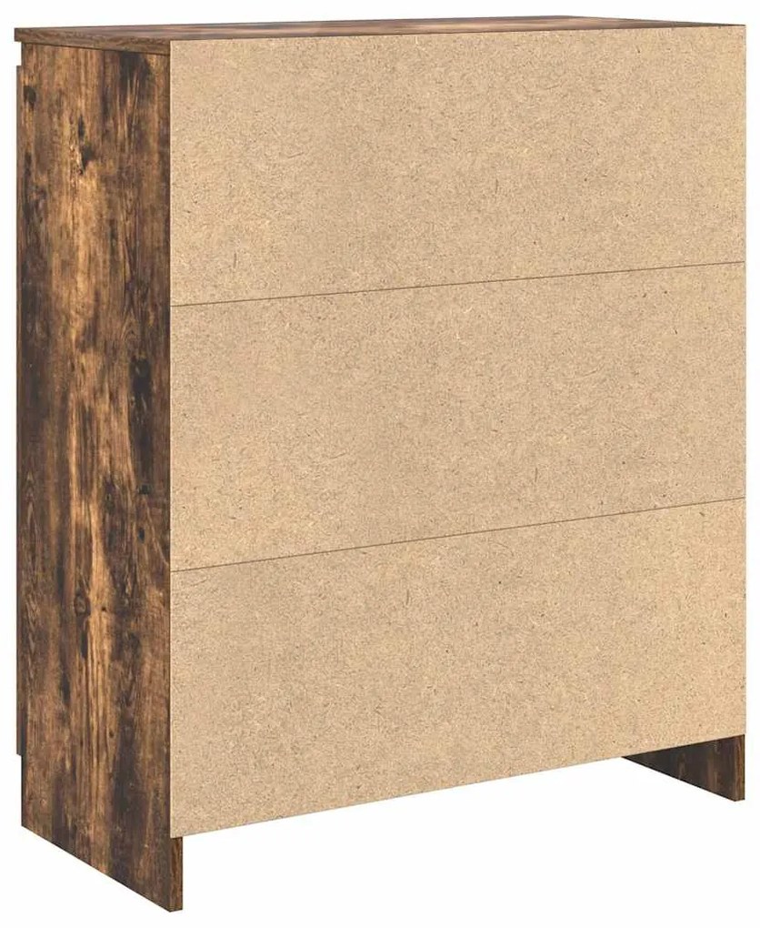 Συρταριέρα με Συρτάρια Καπνιστή Δρυς 71x35x84 εκ. Επεξ. Ξύλο - Καφέ