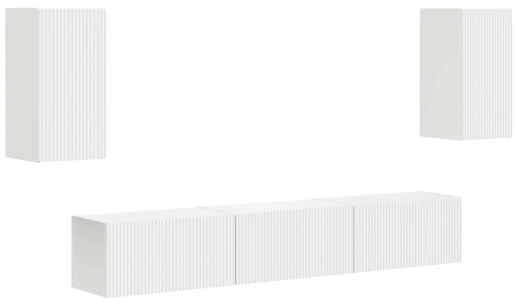 vidaXL Σετ επίπλου τηλεόρασης Επιτοίχιο 3 pcs Λευκό Επεξεργασμένο ξύλο